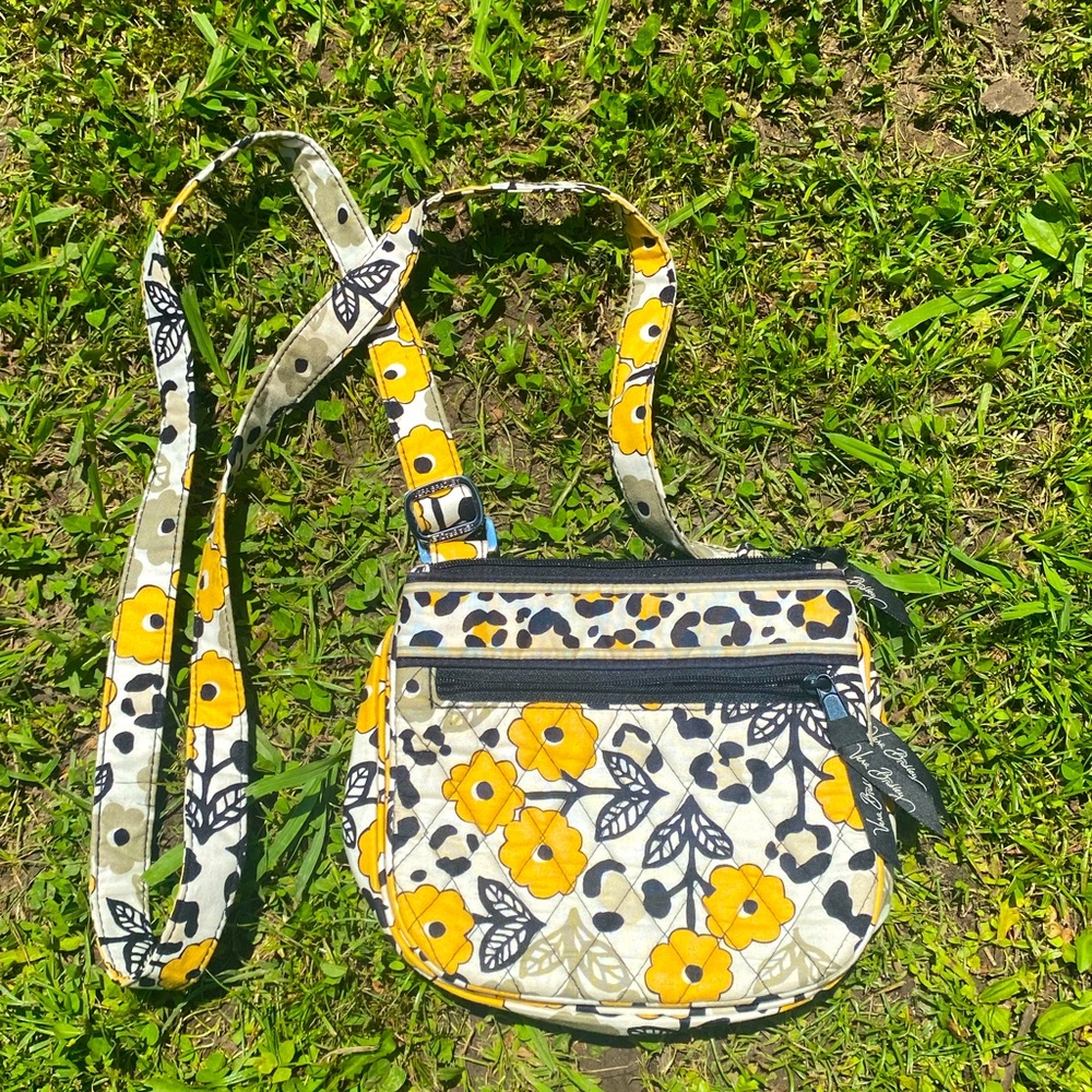 Very Bradley yellow and black flowers go wild purse